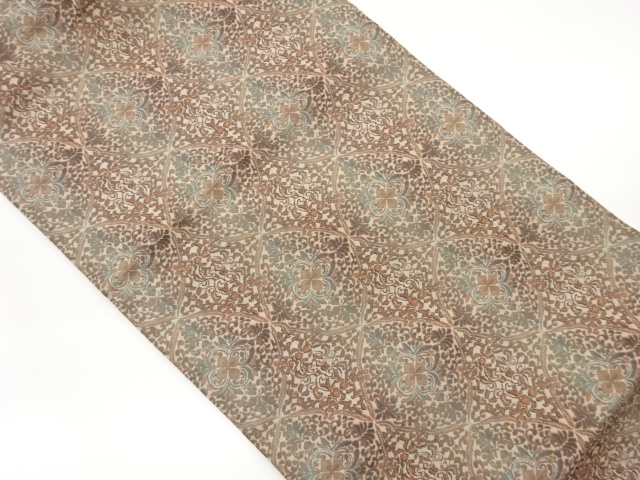 華紋に花唐草模様織出し名古屋帯